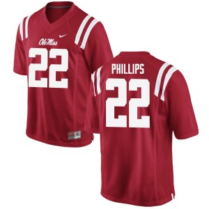Men Scottie Phillips Red Ole Miss College Football #22 Jersey 677909-510