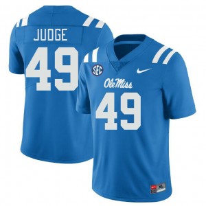 Men Sean Judge Powder Blue Ole Miss College Football #49 Jersey 663369-491