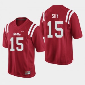 Men Sellers Shy Red Ole Miss Rebels College Football #15 Jersey 632790-724