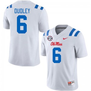 Men TJ Dudley White Ole Miss 2024 New College Football #6 Jersey 763173-548