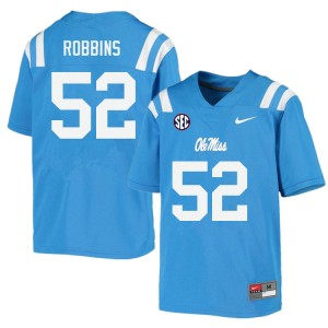 Men Taleeq Robbins Powder Blue Rebels College Football #52 Jersey 439917-512