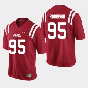 Men Tavius Robinson Red Ole Miss College Football #95 Jersey 815731-161