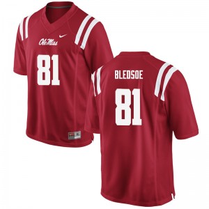 Men Trey Bledsoe Red Ole Miss College Football #81 Jersey 860145-536