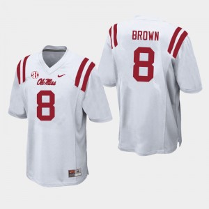 Men Troy Brown White Ole Miss College Football #8 Jersey 212871-920