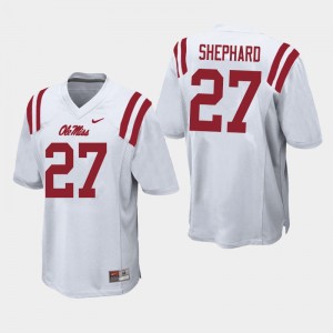 Men Urriah Shephard White Ole Miss Rebels College Football #27 Jersey 444377-122
