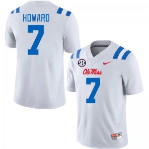 Men Walker Howard White Ole Miss 2024 New College Football #7 Jersey 581646-485