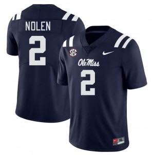 Men Walter Nolen Navy Rebels College Football #2 Jersey 340681-215