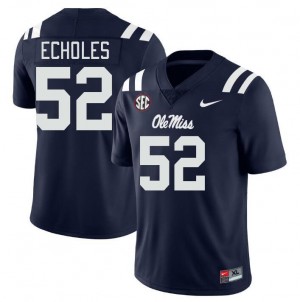 Men William Echoles Navy University of Mississippi College Football #52 Jersey 500124-591
