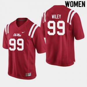 Women Charles Wiley Red Ole Miss College Football #99 Jersey 573771-855
