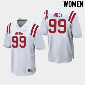 Women Charles Wiley White Ole Miss College Football #99 Jersey 165638-792