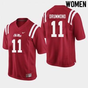 Women Dontario Drummond Red Ole Miss Rebels College Football #11 Jersey 522724-954