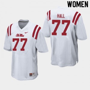 Women Hamilton Hall White Ole Miss College Football #77 Jersey 164304-806
