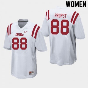Women Jack Propst White University of Mississippi College Football #88 Jersey 664906-875