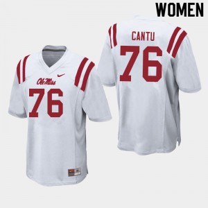 Women Nic Cantu White University of Mississippi College Football #76 Jersey 203634-961
