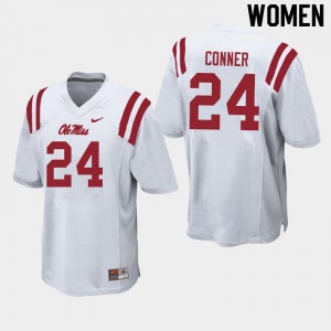 Women Snoop Conner White Ole Miss College Football #24 Jersey 730760-650