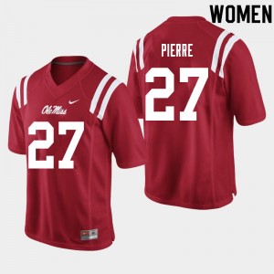 Women Brandon Pierre Red Ole Miss Rebels College Football #27 Jersey 646497-705