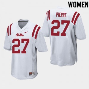 Women Brandon Pierre White Ole Miss College Football #27 Jersey 836438-759