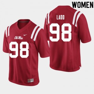 Women Clayton Ladd Red Rebels College Football #98 Jersey 739391-576