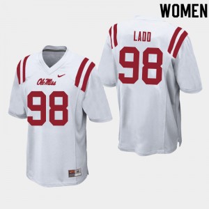 Women Clayton Ladd White Ole Miss College Football #98 Jersey 273568-231