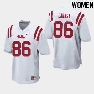 Women Jay LaRosa White Ole Miss College Football #86 Jersey 224924-805