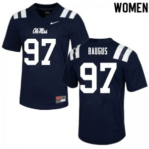 Women Michael Baugus Navy Ole Miss College Football #97 Jersey 972265-676