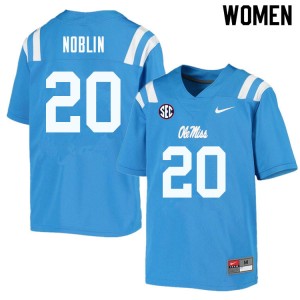 Women Blake Noblin Powder Blue Ole Miss College Football #20 Jersey 844645-124