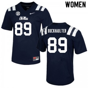 Women Brandon Buckhaulter Navy Ole Miss College Football #89 Jersey 971193-996