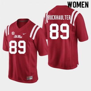 Women Brandon Buckhaulter Red Ole Miss College Football #89 Jersey 951173-549