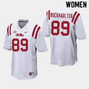 Women Brandon Buckhaulter White Ole Miss College Football #89 Jersey 626335-851