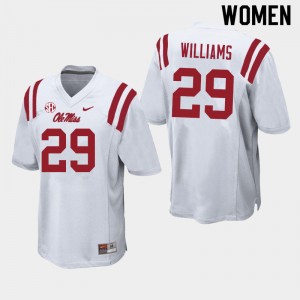 Women Demarko Williams White Ole Miss Rebels College Football #29 Jersey 200160-853