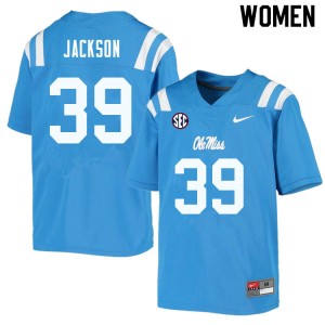 Women Dink Jackson Powder Blue Ole Miss College Football #39 Jersey 823773-837