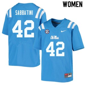 Women Elijah Sabbatini Powder Blue Ole Miss College Football #42 Jersey 195969-542