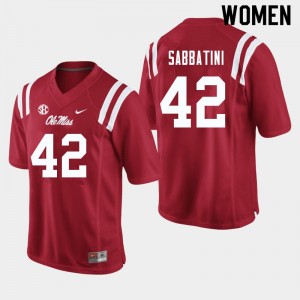 Women Elijah Sabbatini Red Rebels College Football #42 Jersey 718959-182