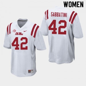 Women Elijah Sabbatini White Ole Miss College Football #42 Jersey 806956-185
