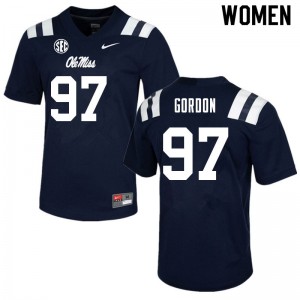 Women Jamond Gordon Navy Rebels College Football #97 Jersey 853815-684