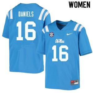 Women MJ Daniels Powder Blue Ole Miss College Football #16 Jersey 688657-212