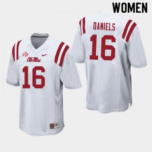 Women MJ Daniels White Ole Miss College Football #16 Jersey 820322-135