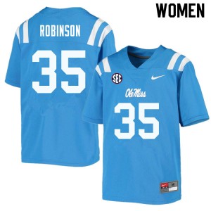 Women Mark Robinson Powder Blue Ole Miss College Football #35 Jersey 659338-437