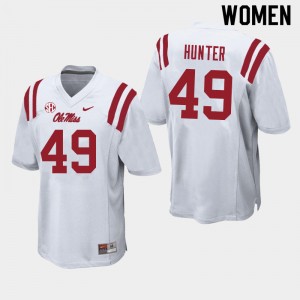 Women Seth Hunter White University of Mississippi College Football #49 Jersey 185189-973