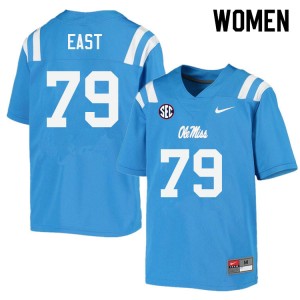 Women Cam East Powder Blue University of Mississippi College Football #79 Jersey 630717-816