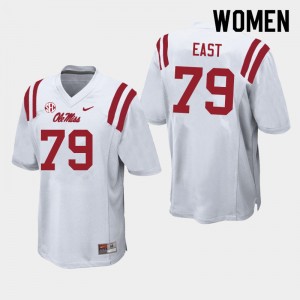 Women Cam East White Ole Miss College Football #79 Jersey 460715-649