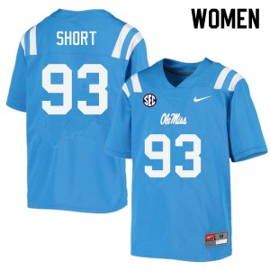 Women Carter Short Powder Blue Ole Miss College Football #93 Jersey 737672-542