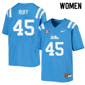 Women DJ Ruff Powder Blue Ole Miss College Football #45 Jersey 623422-520
