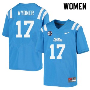 Women Davin Wydner Powder Blue Ole Miss Rebels College Football #17 Jersey 666298-248