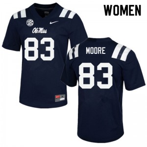 Women Jacobi Moore Navy Ole Miss College Football #83 Jersey 756481-785