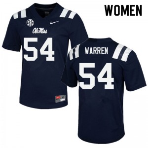 Women Zaid Warren Navy Ole Miss College Football #54 Jersey 415969-838