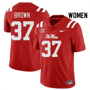 Women AJ Brown Red Rebels College Football #37 Jersey 486675-420