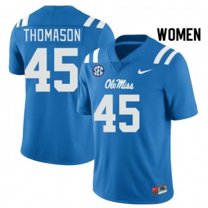 Women Beau Thomason Powder Blue Ole Miss College Football #45 Jersey 181887-816
