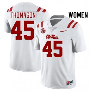 Women Beau Thomason White Ole Miss College Football #45 Jersey 636610-223