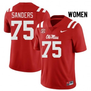 Women Brycen Sanders Red Rebels College Football #75 Jersey 709895-342